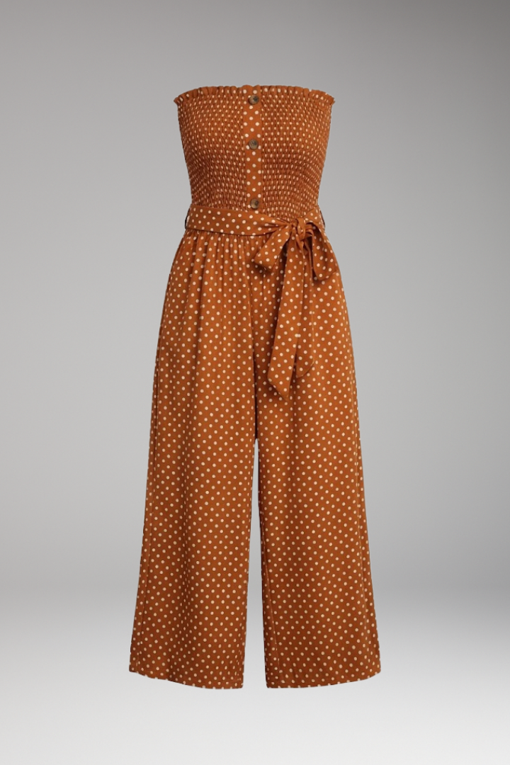 Women's Jumpsuit with Bandeau Top and Tie Waist