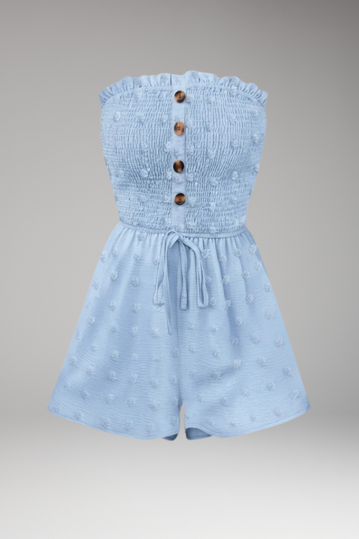 Women's Jumpsuit with Bandeau Top and Waist Tie