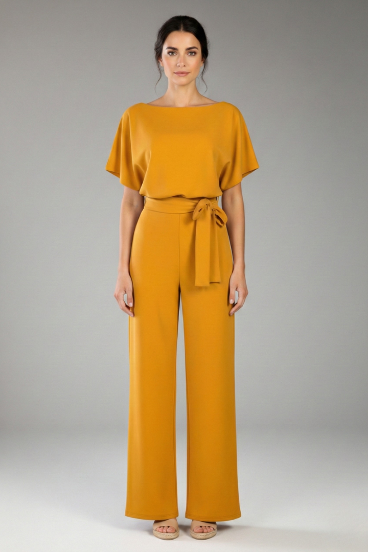 Women's Jumpsuit with Belt and Wide Leg