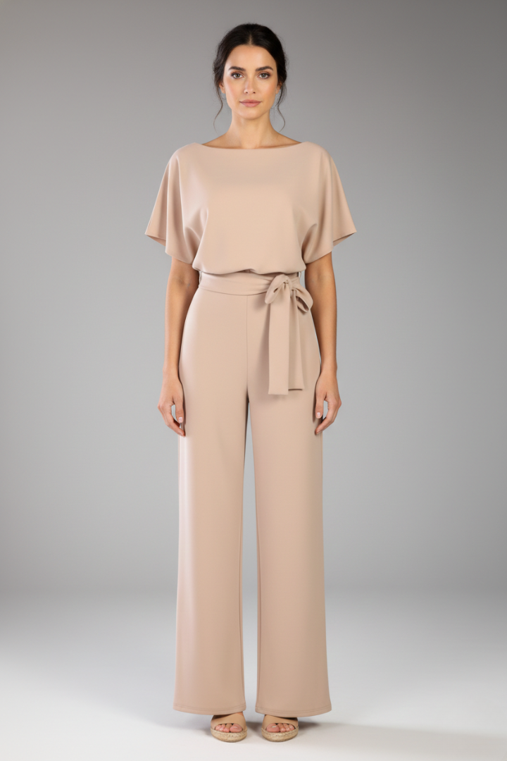 Women's Jumpsuit with Belt and Wide Leg