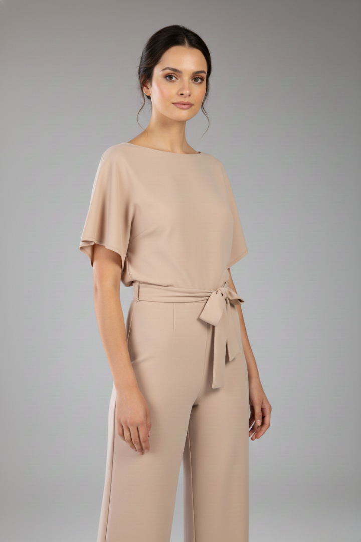 Women's Jumpsuit with Belt and Wide Leg