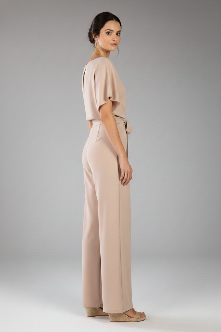 Women's Jumpsuit with Belt and Wide Leg