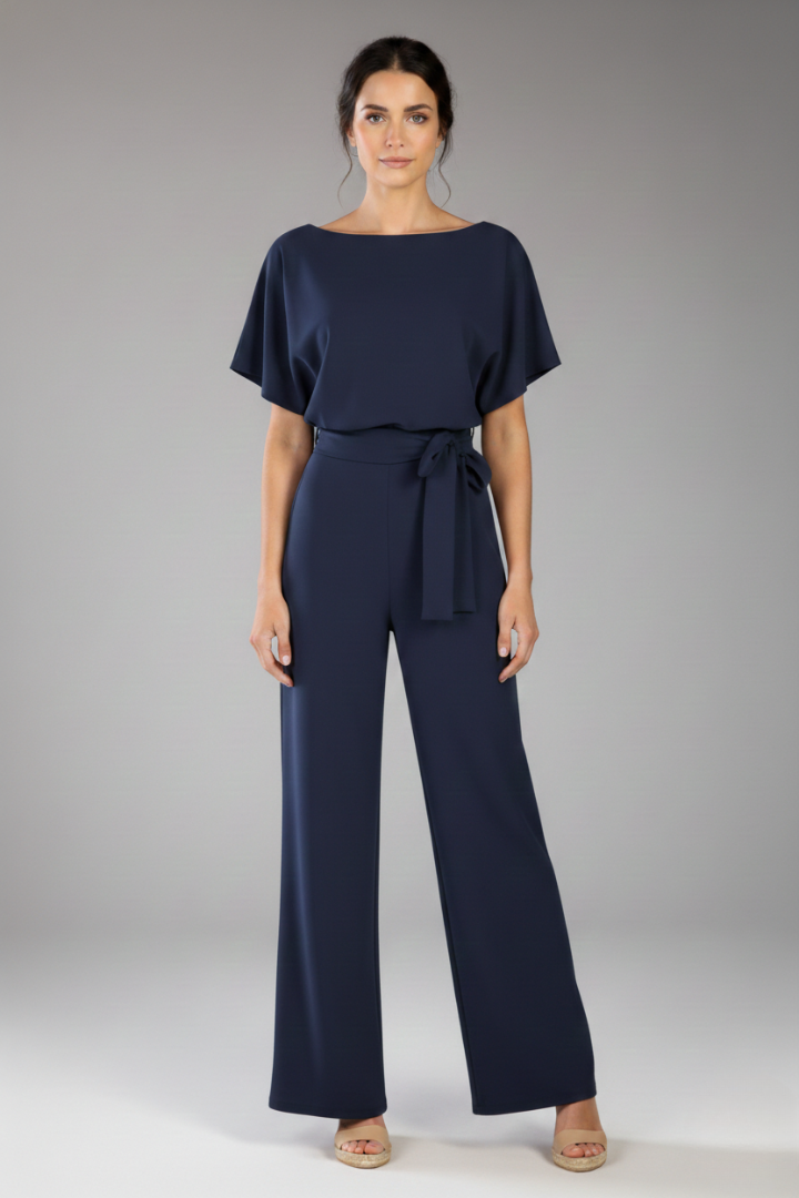 Women's Jumpsuit with Belt and Wide Leg