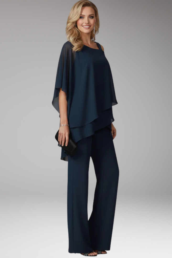 Women's Jumpsuit with Cold Shoulder and Straight Legs