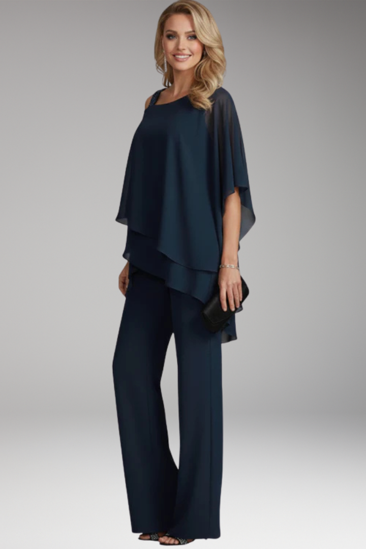 Women's Jumpsuit with Cold Shoulder and Straight Legs