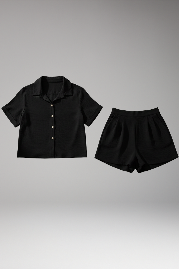 Women's Jumpsuit with Collar and Button Front
