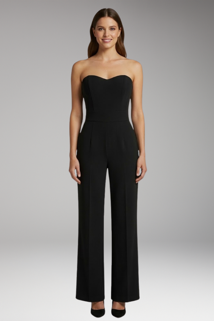 Women's Jumpsuit with Corset Bodice and Straight Legs