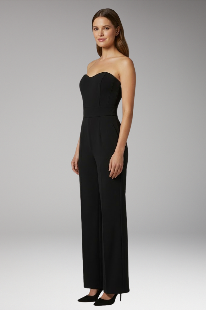 Women's Jumpsuit with Corset Bodice and Straight Legs