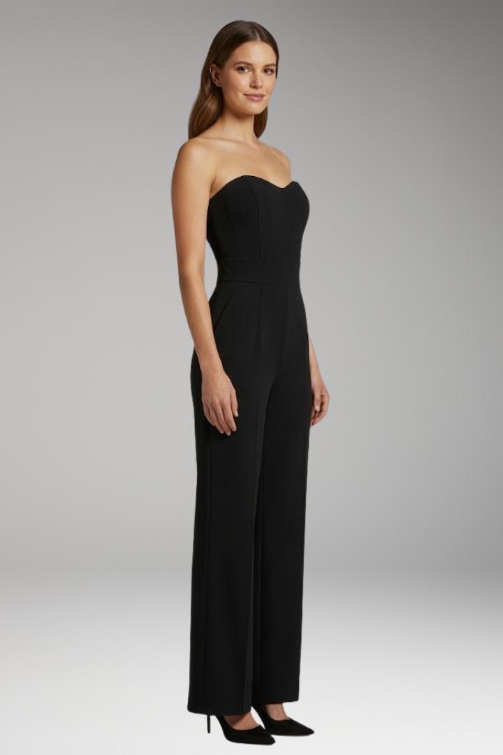Women's Jumpsuit with Corset Bodice and Straight Legs