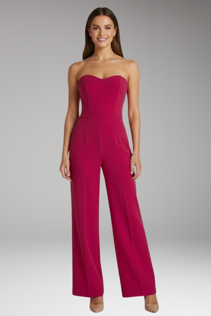 Women's Jumpsuit with Corset Bodice and Straight Legs