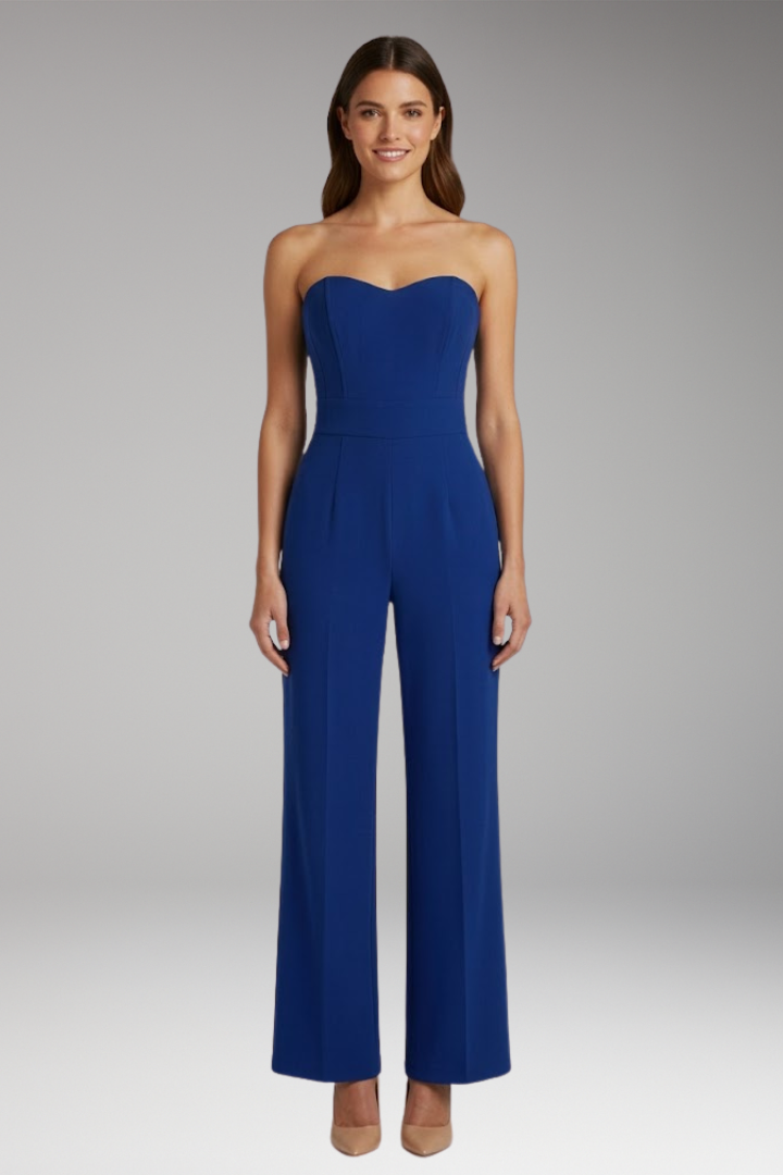 Women's Jumpsuit with Corset Bodice and Straight Legs