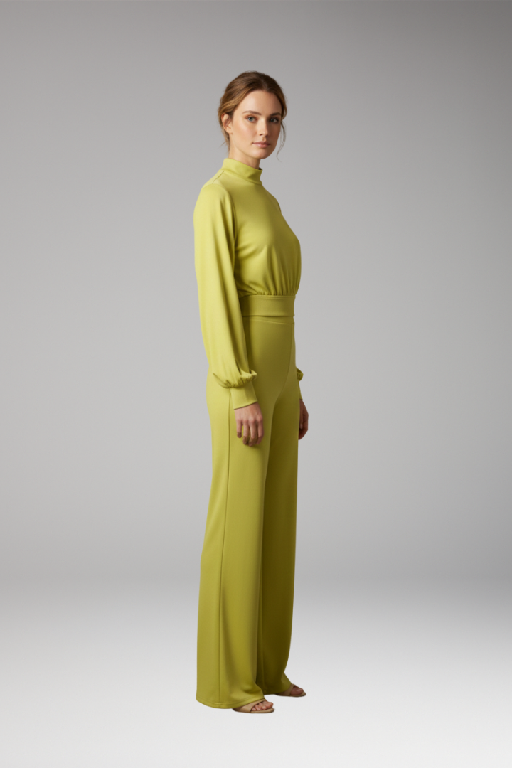 Women's Jumpsuit with Half Collar and Relaxed Fit