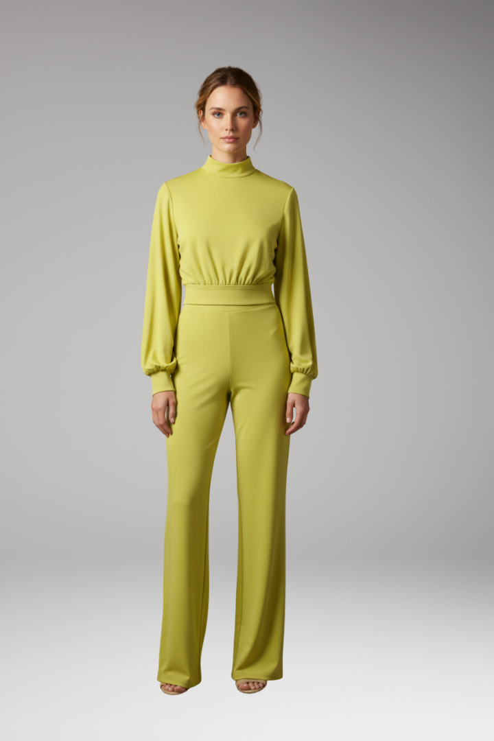 Women's Jumpsuit with Half Collar and Relaxed Fit