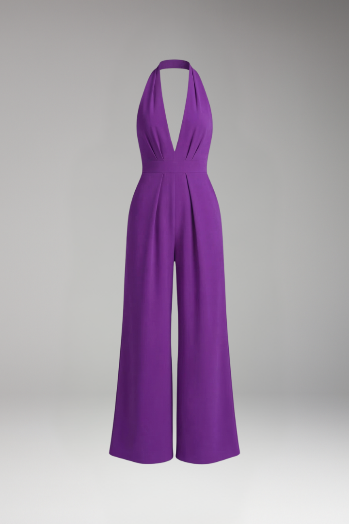 Women's Jumpsuit with Halter Neck and Wide Legs