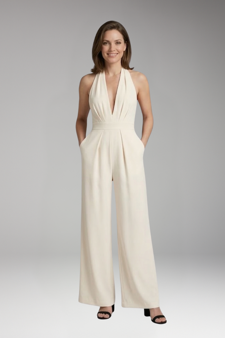 Women's Jumpsuit with Halter Neck and Wide Legs