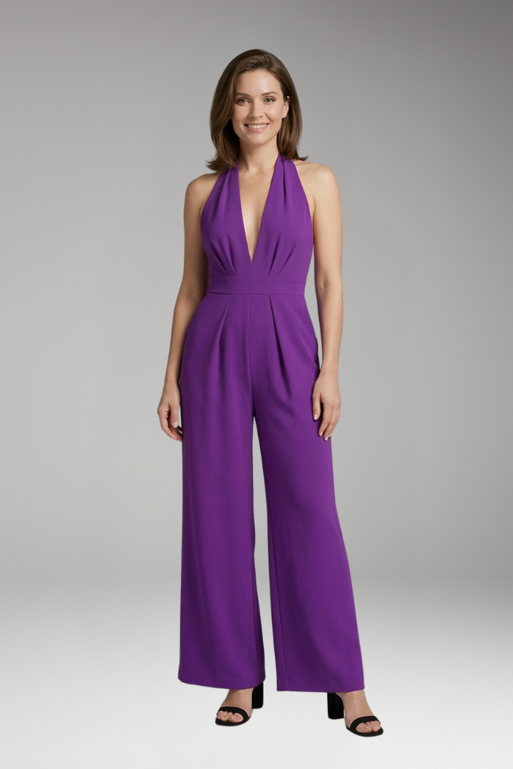 Women's Jumpsuit with Halter Neck and Wide Legs