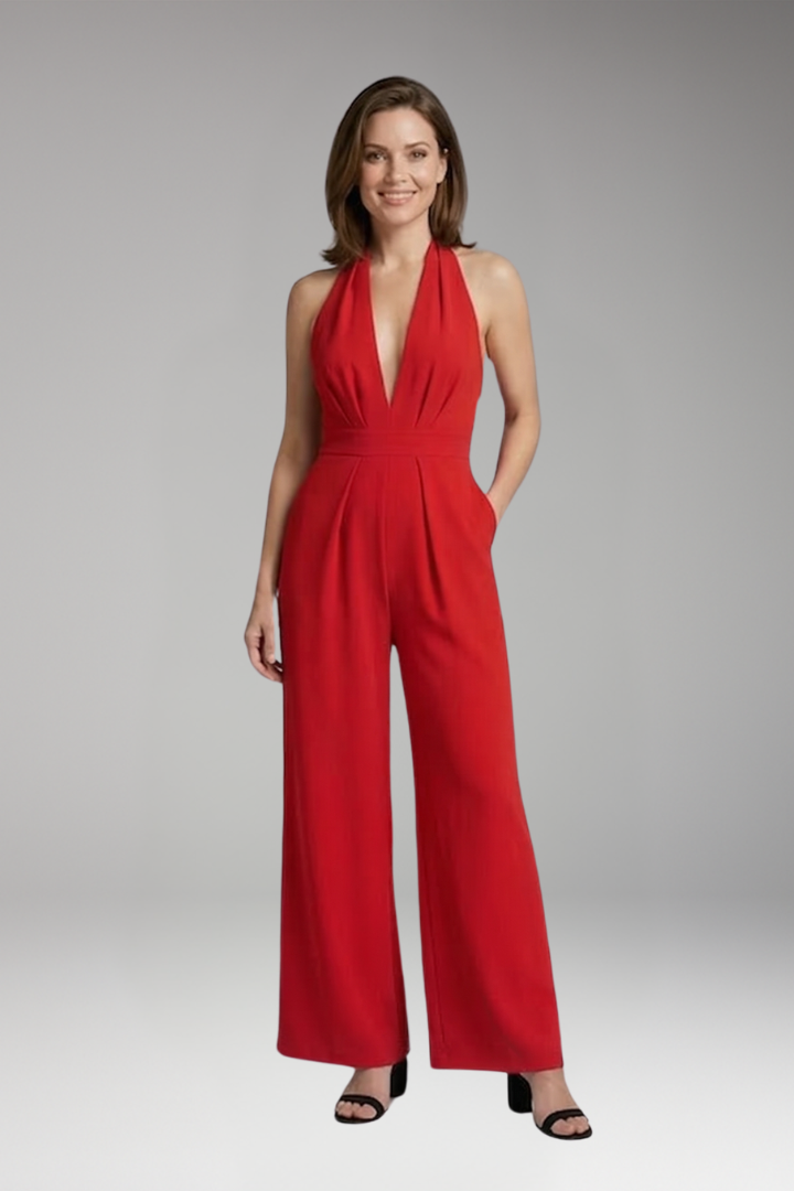 Women's Jumpsuit with Halter Neck and Wide Legs