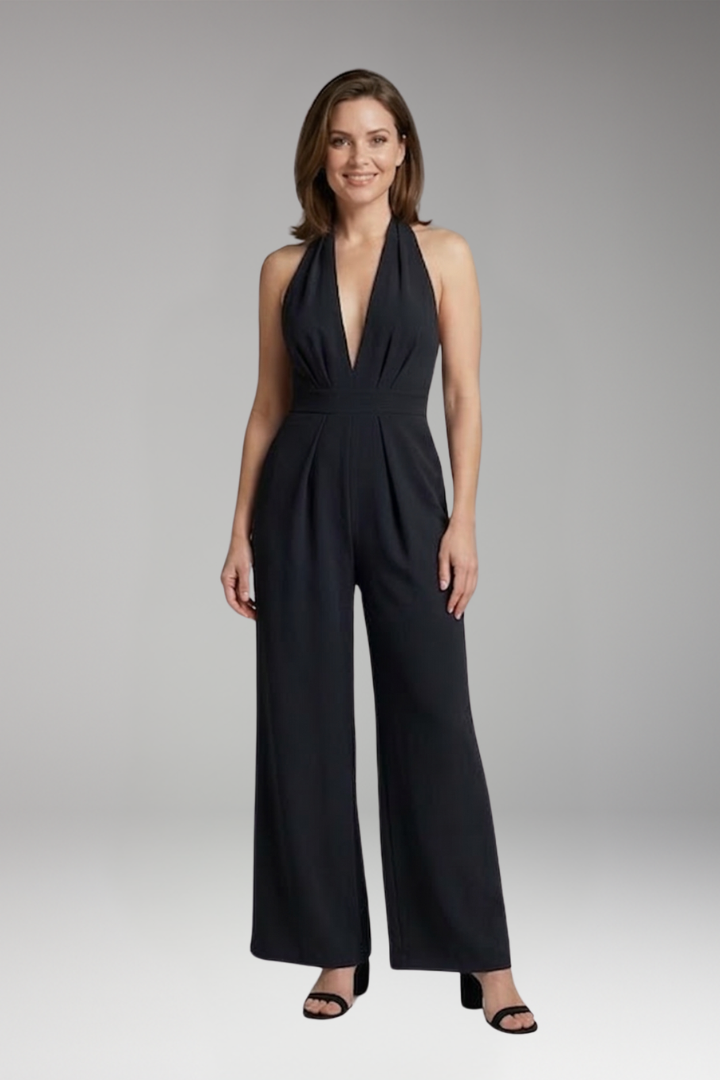 Women's Jumpsuit with Halter Neck and Wide Legs