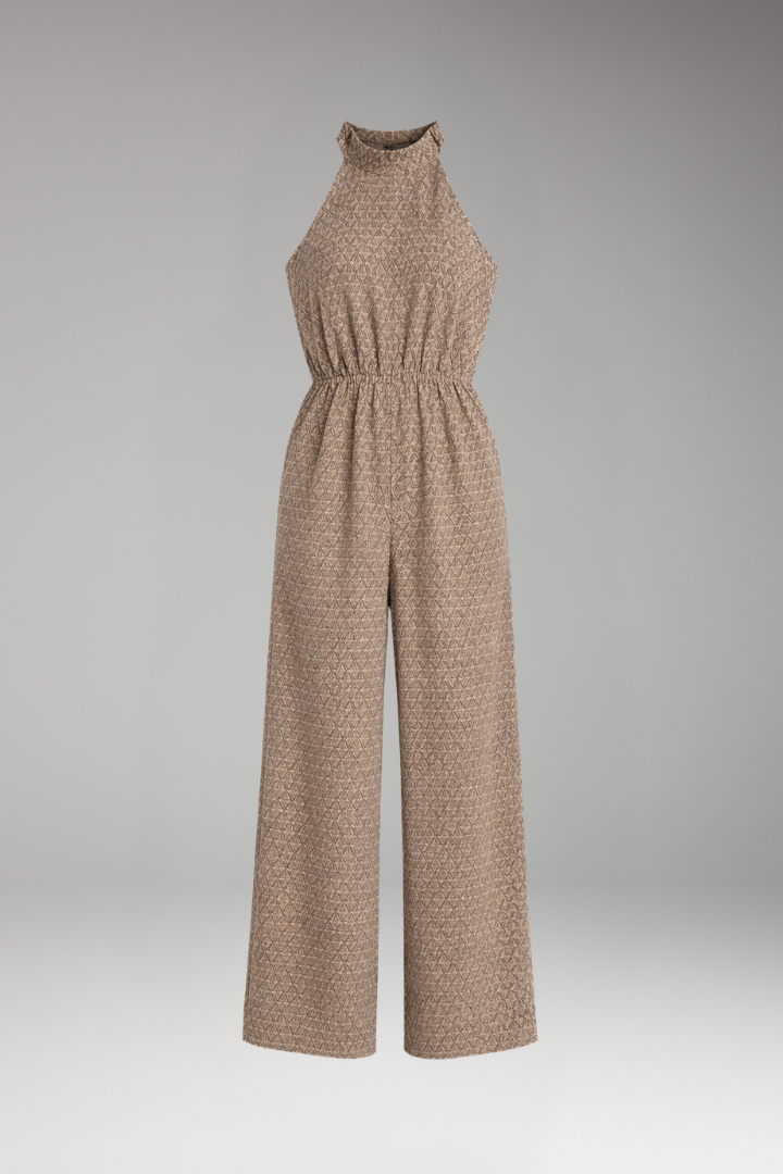 Women's Jumpsuit with High Neck and Side Pockets