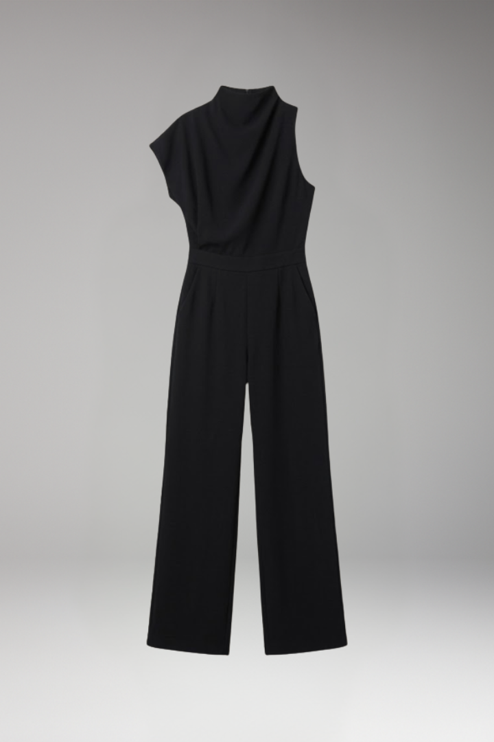 Women's Jumpsuit with High Neck and Wide Legs