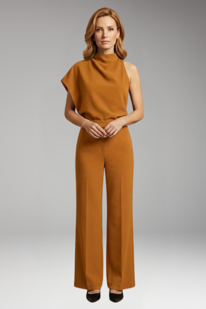 Women's Jumpsuit with High Neck and Wide Legs