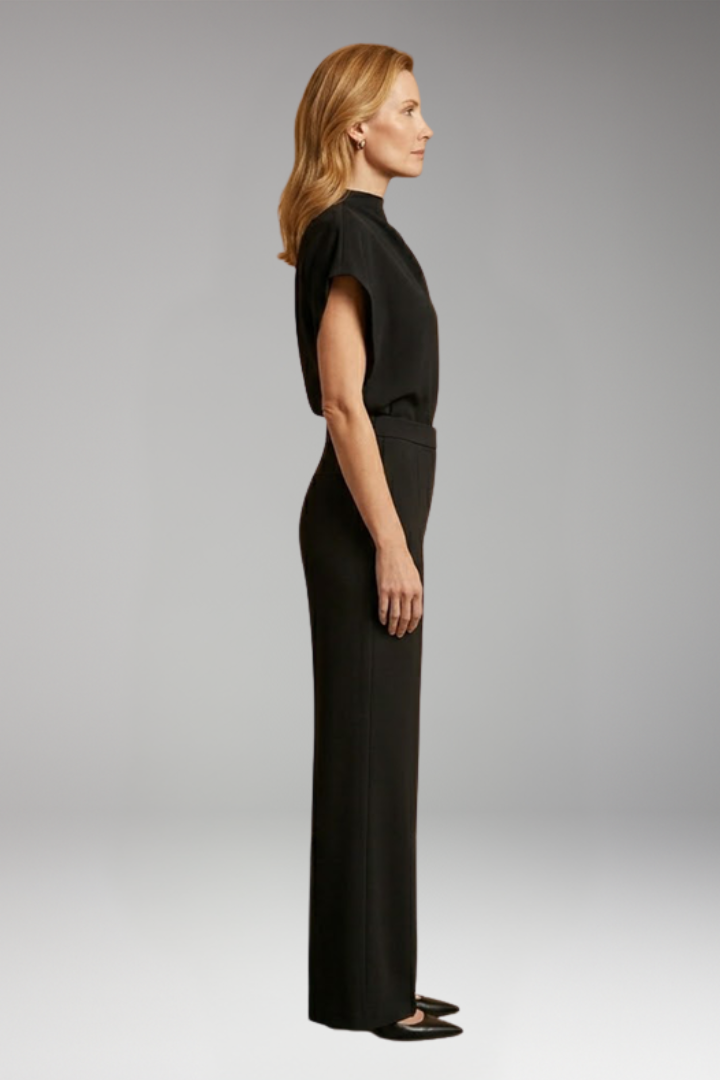 Women's Jumpsuit with High Neck and Wide Legs