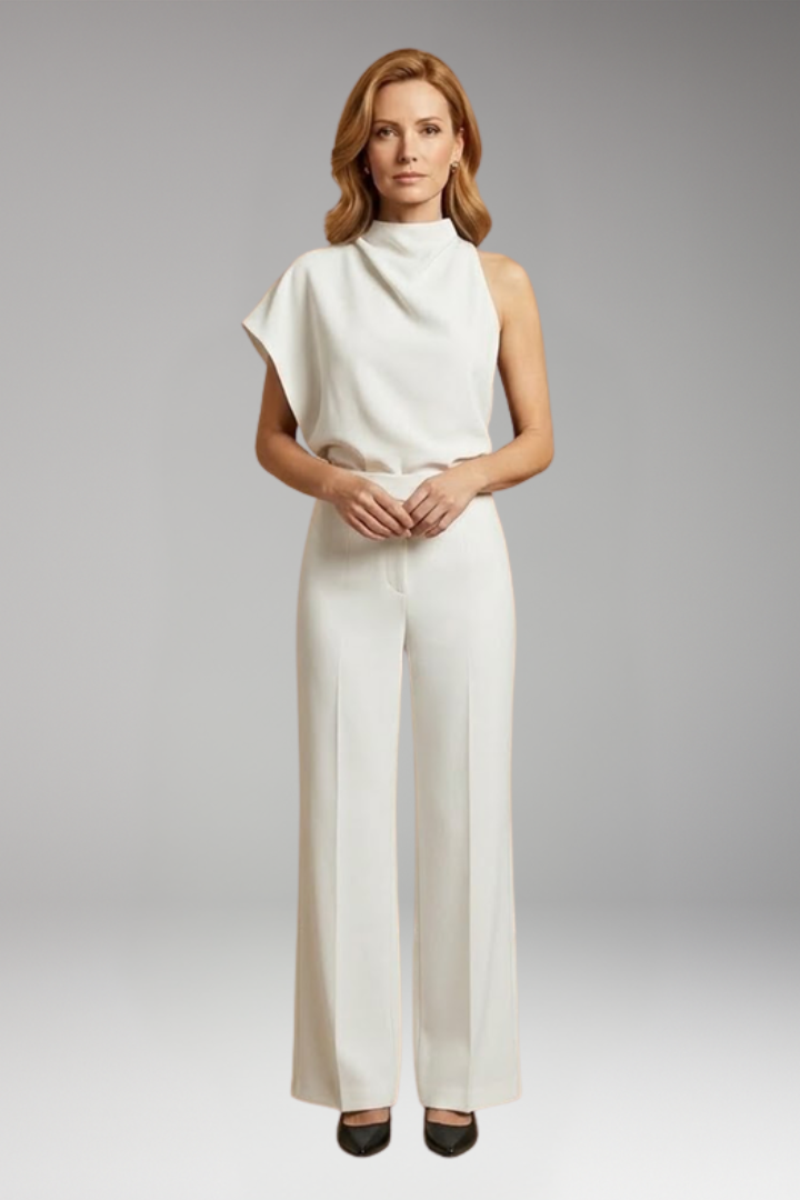 Women's Jumpsuit with High Neck and Wide Legs