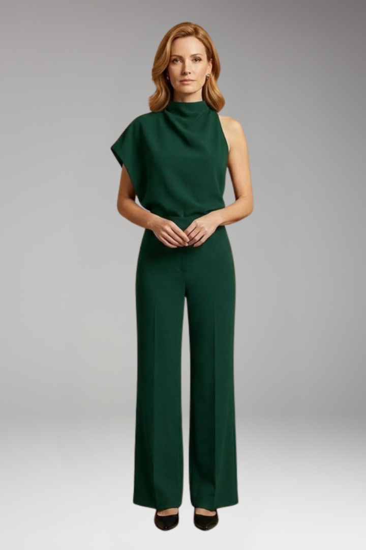 Women's Jumpsuit with High Neck and Wide Legs