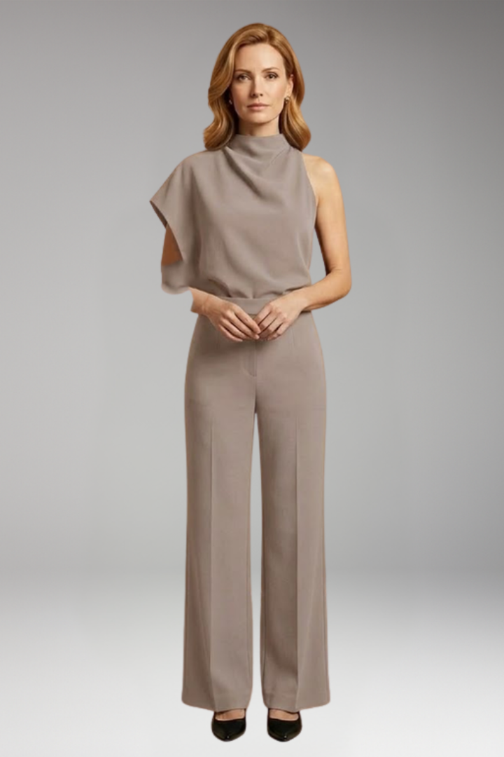 Women's Jumpsuit with High Neck and Wide Legs