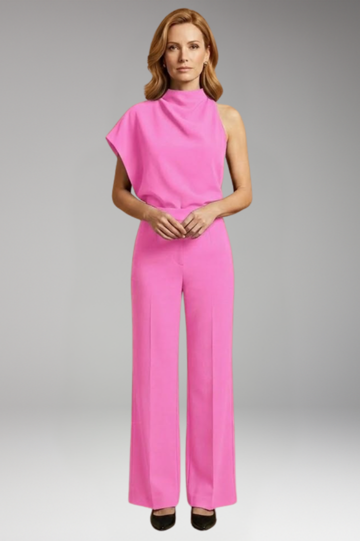 Women's Jumpsuit with High Neck and Wide Legs