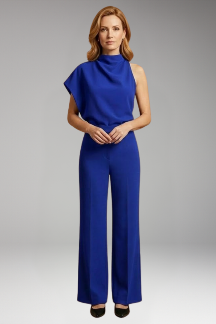 Women's Jumpsuit with High Neck and Wide Legs