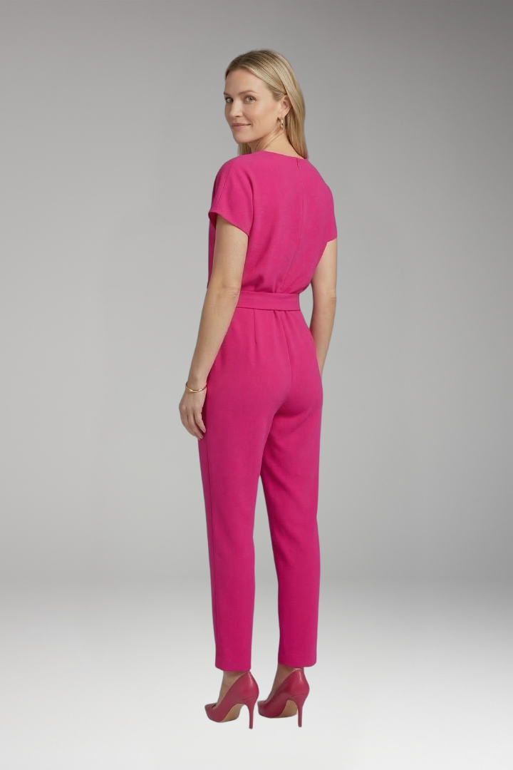 Women's Jumpsuit with Keyhole Neck and Waist Tie