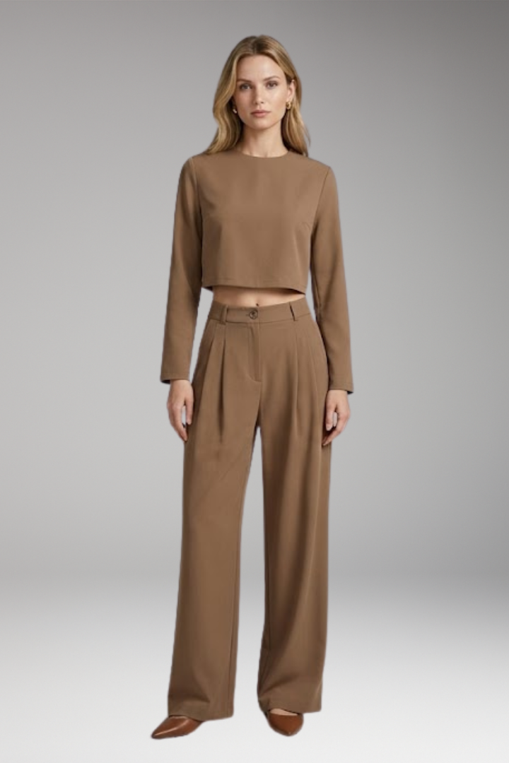 Women's Jumpsuit with Long Sleeves and Wide Legs