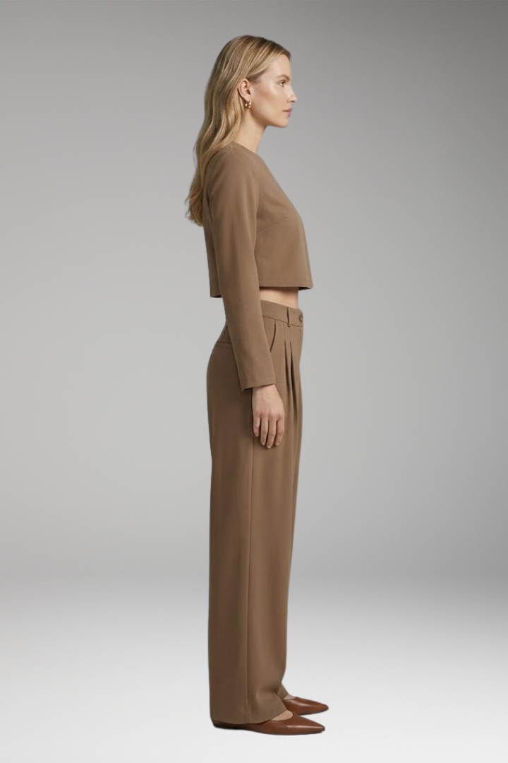 Women's Jumpsuit with Long Sleeves and Wide Legs