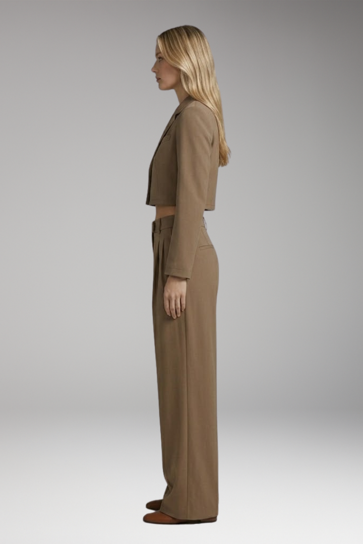 Women's Jumpsuit with Long Sleeves and Wide Legs