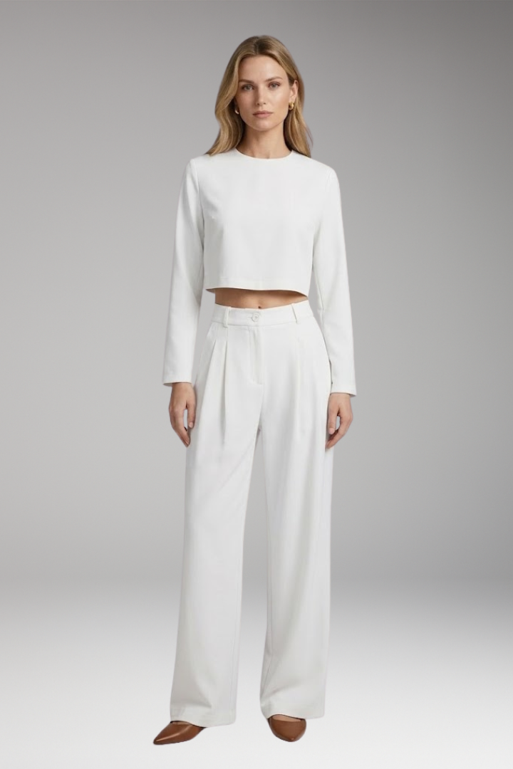 Women's Jumpsuit with Long Sleeves and Wide Legs