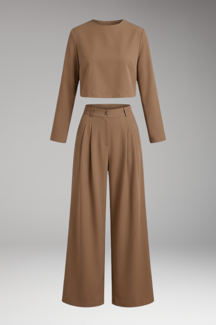 Women's Jumpsuit with Long Sleeves and Wide Legs
