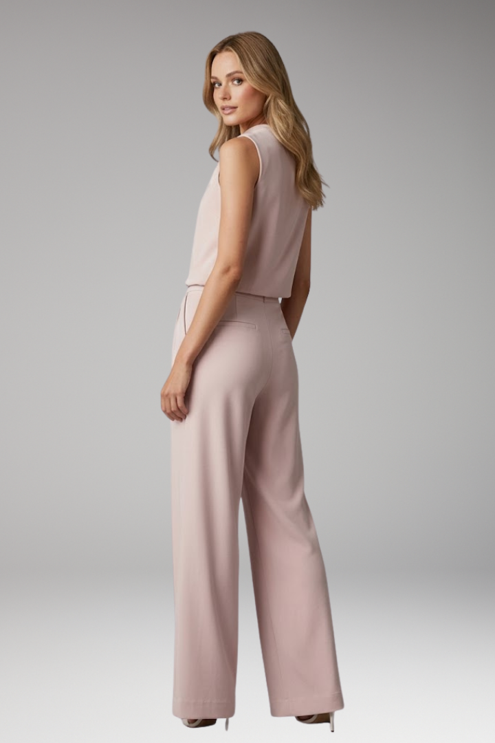 Women's Jumpsuit with Mock Neck and Straight Legs