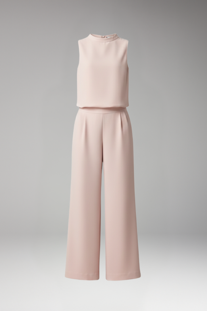 Women's Jumpsuit with Mock Neck and Wide Legs