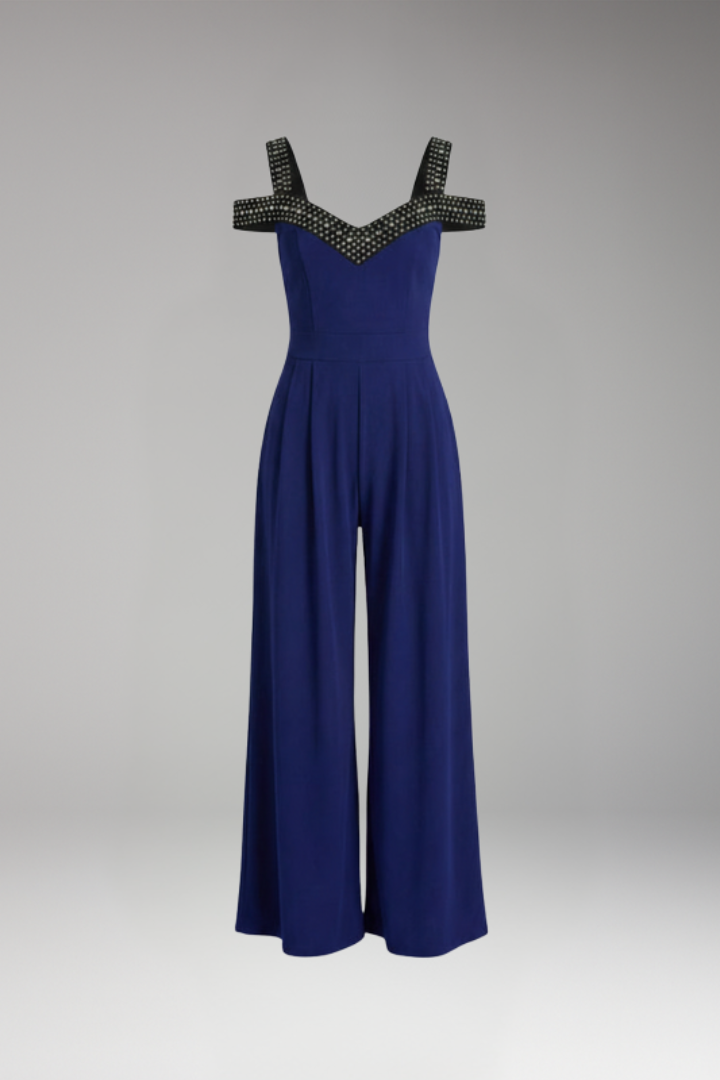 Women's Jumpsuit with Off Shoulder Neck and Wide Legs