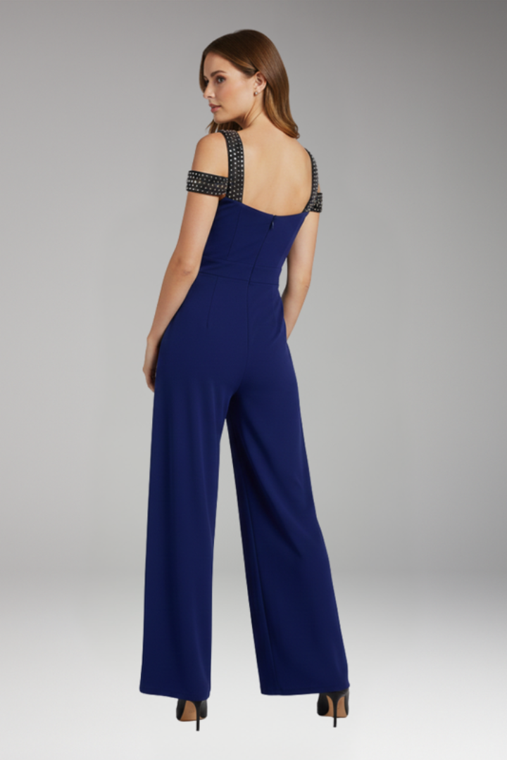Women's Jumpsuit with Off Shoulder Neck and Wide Legs