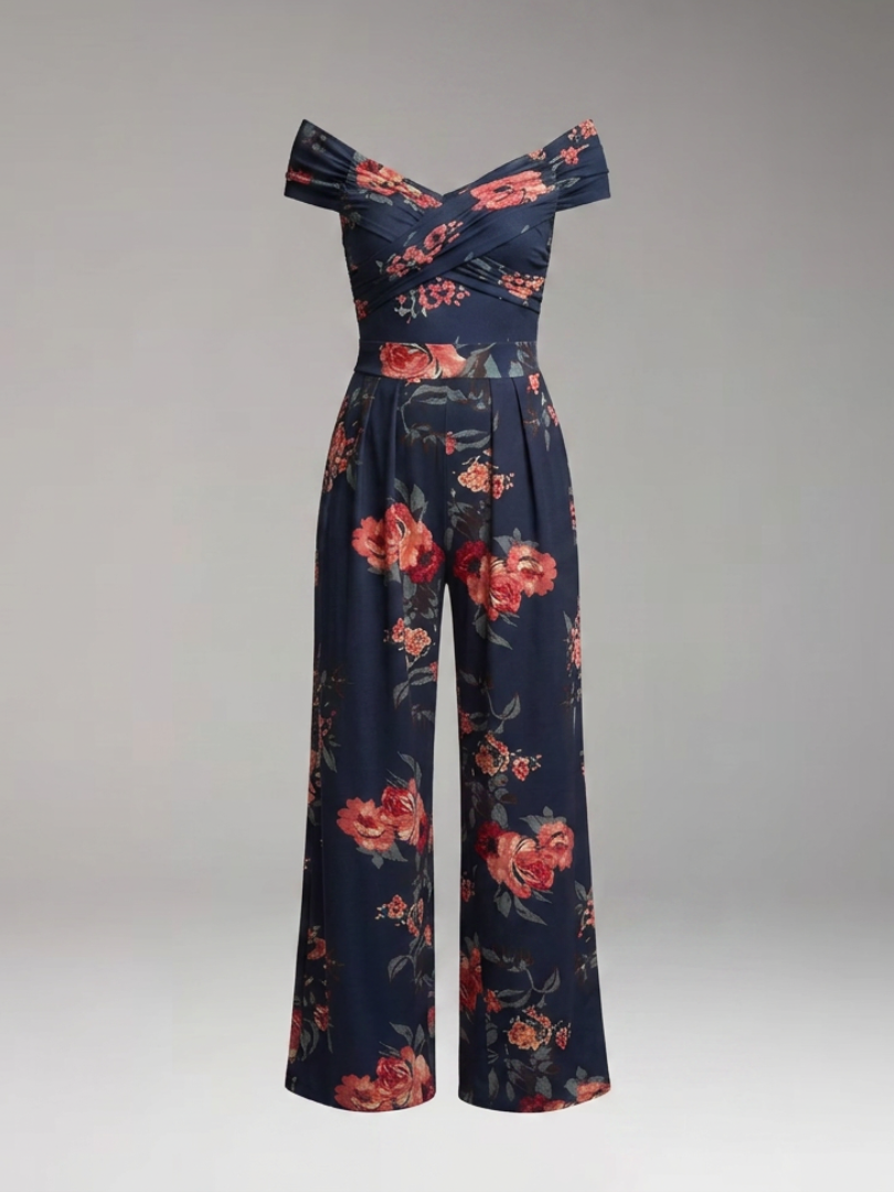 Women's Jumpsuit with Off Shoulder and Wide Legs