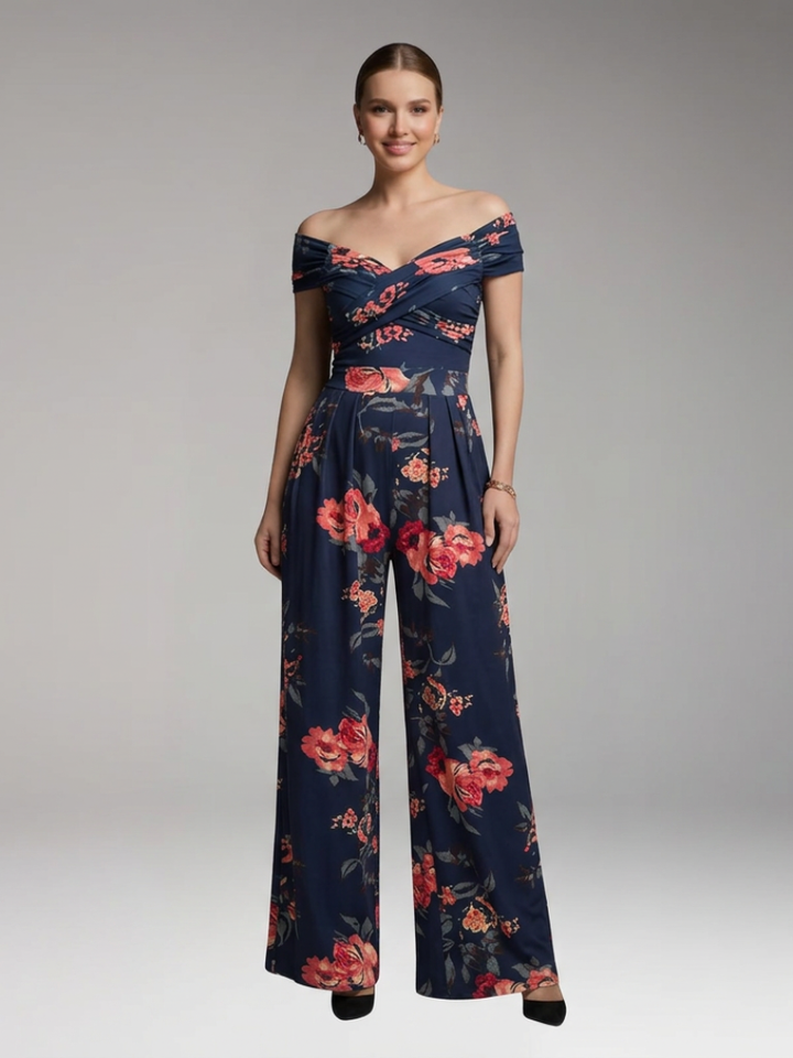 Women's Jumpsuit with Off Shoulder and Wide Legs
