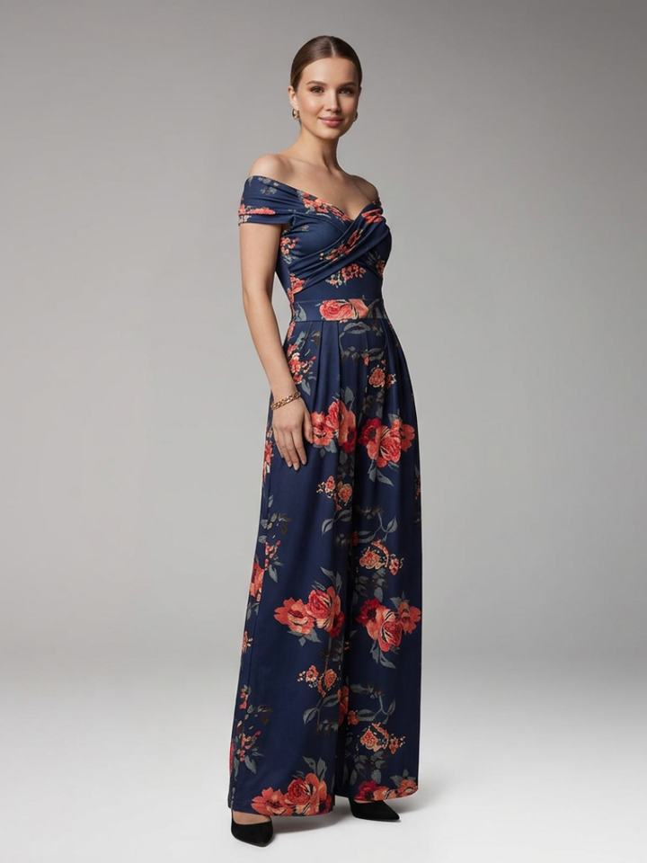 Women's Jumpsuit with Off Shoulder and Wide Legs