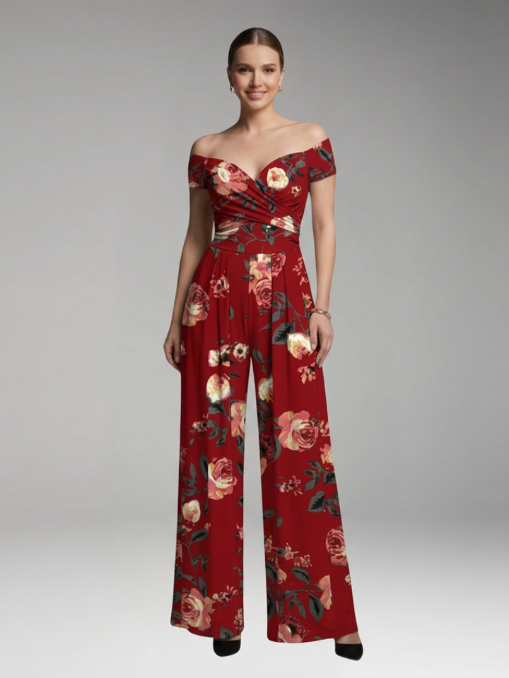 Women's Jumpsuit with Off Shoulder and Wide Legs