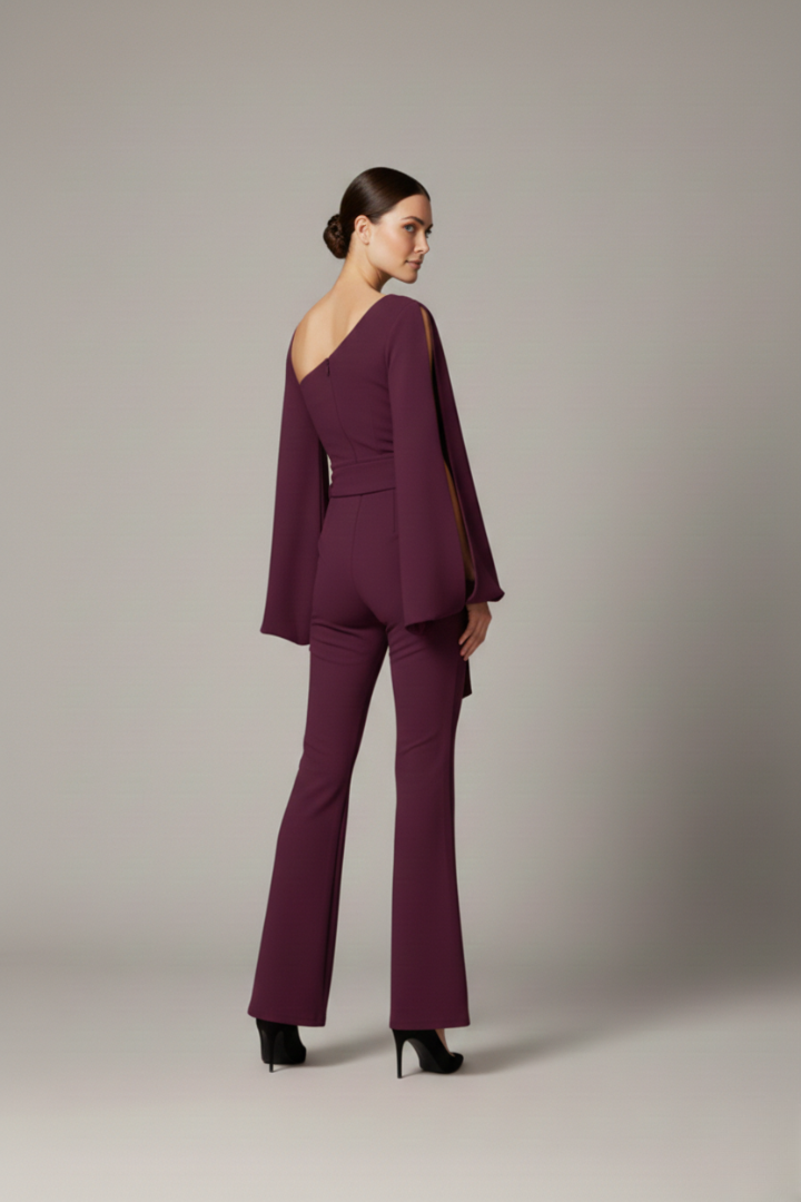 Women's Jumpsuit with One-Shoulder Design and Fitted Look