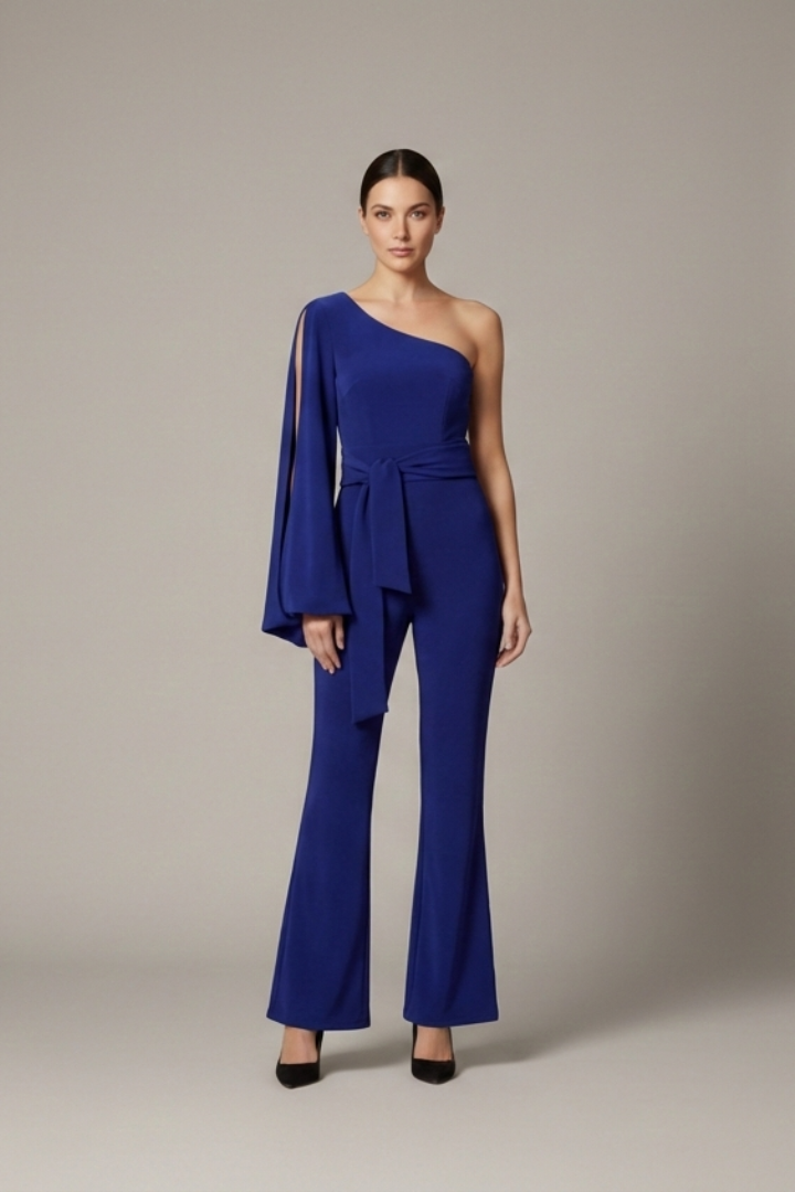 Women's Jumpsuit with One-Shoulder Design and Fitted Look