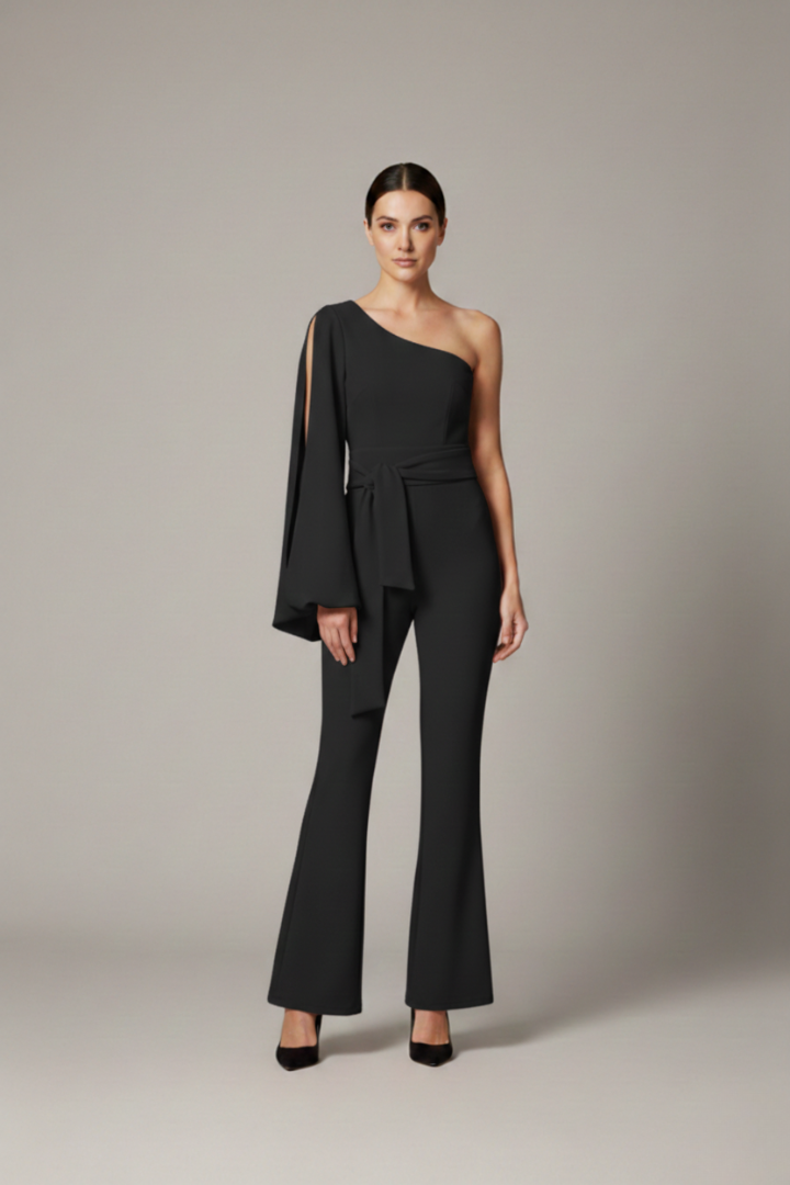 Women's Jumpsuit with One-Shoulder Design and Fitted Look