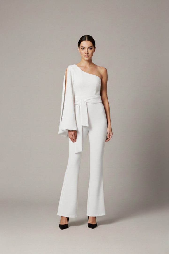 Women's Jumpsuit with One-Shoulder Design and Fitted Look