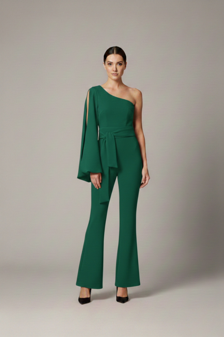Women's Jumpsuit with One-Shoulder Design and Fitted Look
